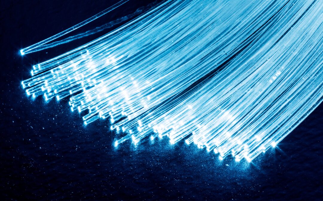 A bundle of fiber optic cables.
